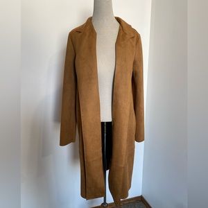 Zara suede style open front cardigan/coat